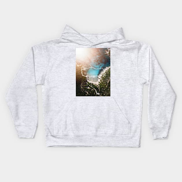 Turkey Country Map | Luminous Landscapes Kids Hoodie by Visitify